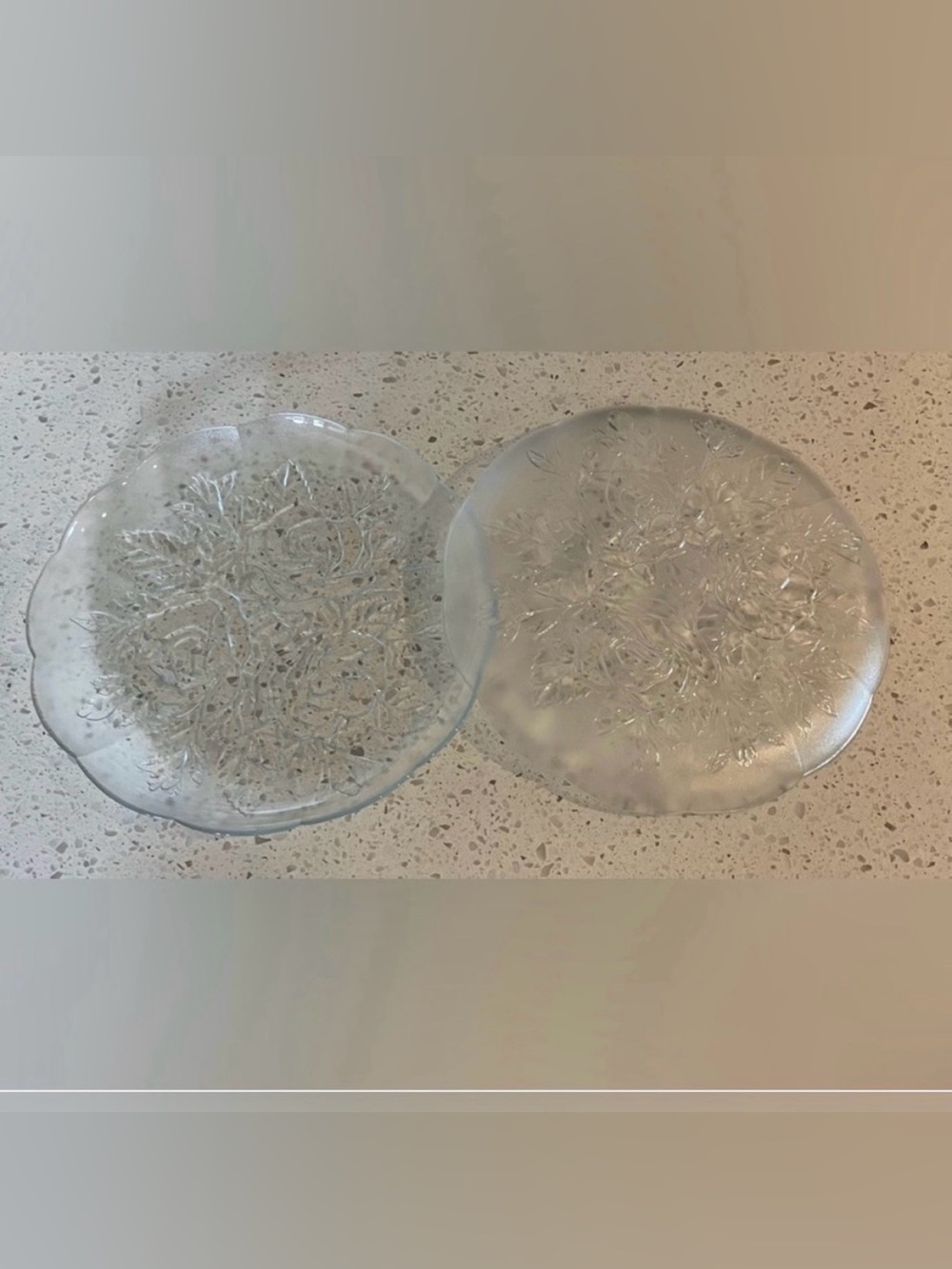 Clear Textured Glass Decorative Plates - Set of 2 ( 10 inches)